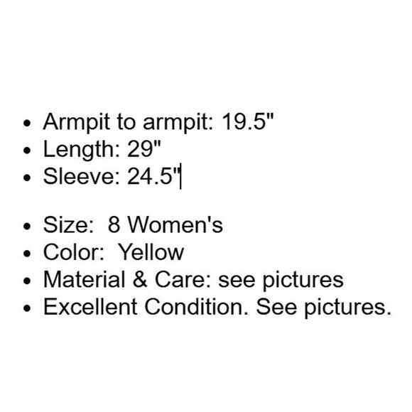 Louis Feraud Jacket Womens 8 Yellow Twill Lined Embroidery Detail Blazer Vintage - Picture 4 of 16